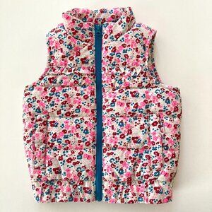 Oshkosh B’gosh sleeveless floral puffer vest jacket w/zipper closure 18M